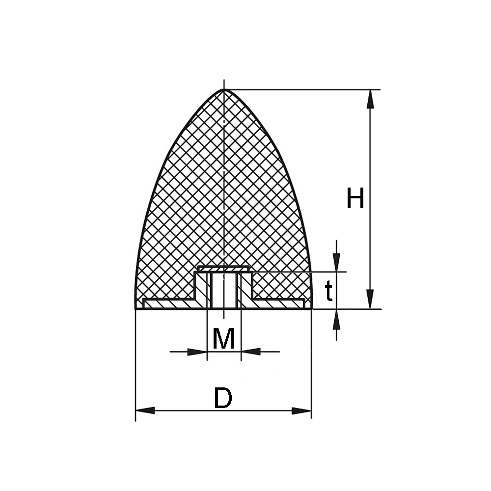 Verpas - Schwingungsdämpfer parabel D35 H40 M8 S55