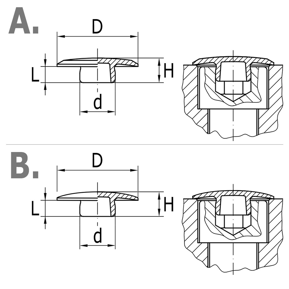 Verpas - Kappen für Innensechskant 10,0 x 4,2 x 2,9 weiß